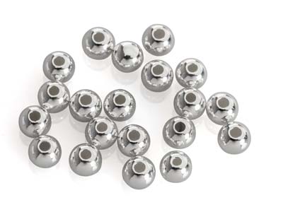 Bola Lisa 2 Agujeros 4 mm, Plata 925 Ref. 4800, Paquete De 20 - Imagen Estandar - 2