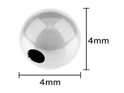 Bola Lisa 2 Agujeros 4 mm, Plata 925 Ref. 4800, Paquete De 20 - Imagen Estandar - 3