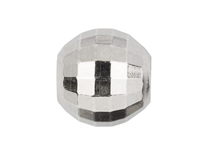 Bola Facetada De 2 Agujeros 4mm, Plata 925