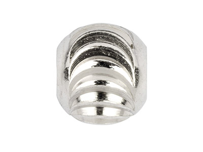 Bola Acanalada Redonda Con 2 Agujeros De 4mm, Plata 925