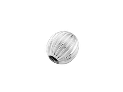 Bola Acanalada Con 2 Agujeros, 6mm, Plata 925, Bolsa De 5