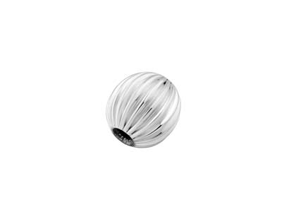 Bola Acanalada De 2 Agujeros De 8mm, Plata 925, Bolsa De 5