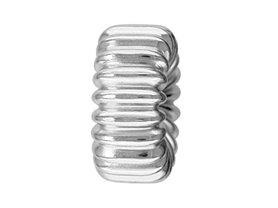 Entrepieza Bola Ondulada Plana 4mm, Plata 925, Bolsa De 10