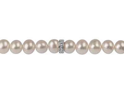 Separador Para Perlas De 6 mm, Plata 925 Con Zirconia - Imagen Estandar - 4