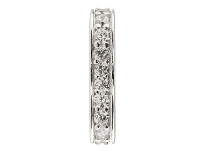 Separador Doble Para Perlas De 7 X13 mm De Plata 925 Con Zirconia - Imagen Estandar - 3