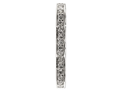 Abalorio Separador Triple De Plata De Ley Con Zirconia Cúbica 18 X 6mm - Imagen Estandar - 3