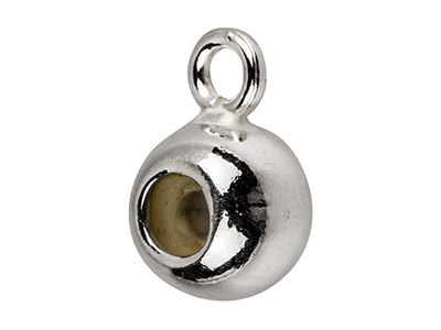 Bola De Parada 6mm 2 Agujeros Con Anilla, Corazn De Silicona, Plata 925