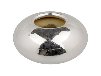 Bola De Tope En Forma De Elipse 6mm 2 Agujeros, Ncleo De Silicona, Plata 925