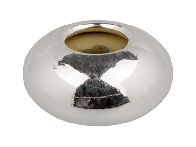 Cuenta De Tope En Forma De Elipse 8mm 2 Agujeros, Ncleo De Silicona,plata 925