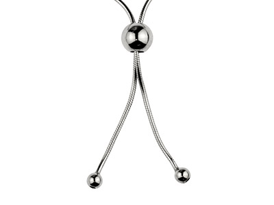 Bola De Parada 8 mm 2 Agujeros, Núcleo De Silicona, Plata 925 - Imagen Estandar - 3