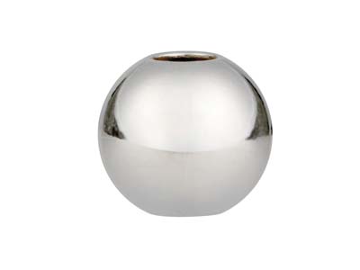 Abalorio Redondo Con Tope De Silicona En Plata De Ley, 10 MM