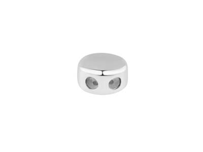 Abalorio De Tope 6mm 2 Agujeros, Ncleo De Silicona, Plata 925