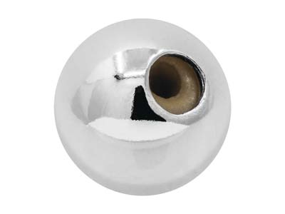 Bola De Tope 9 mm 2 Agujeros, Núcleo De Silicona, Plata 925 - Imagen Estandar - 3