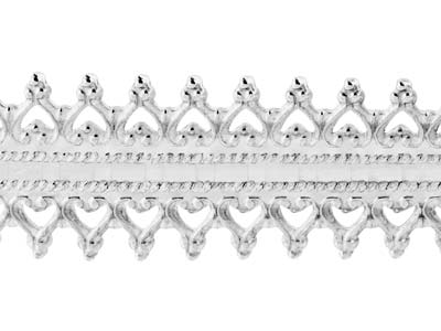 Banda Doble Galería Corazones Invertidos, 0,50 X 8,50 mm, Plata 925 Semidura - Imagen Estandar - 3