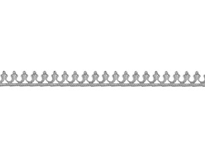 Banda De Galera Herradura Y Cuentas, 0,60 X 3,75mm, Plata 925 Semidura