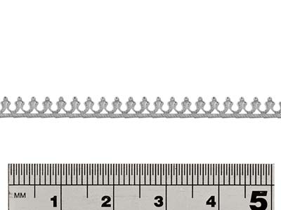 Banda De Galería Herradura Y Cuentas, 0,60 X 3,75 mm, Plata 925 Semidura - Imagen Estandar - 2