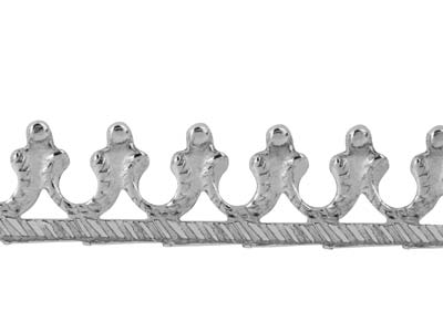 Banda De Galería Herradura Y Cuentas, 0,60 X 3,75 mm, Plata 925 Semidura - Imagen Estandar - 3