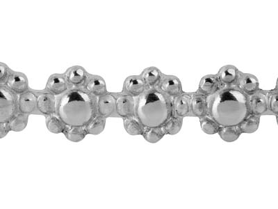 Banda De Galería Guirnalda De Margaritas, 1,50 X 3,70 mm, Plata 925 Semidura - Imagen Estandar - 3