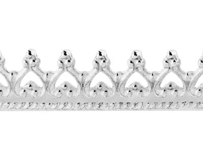 Banda De Galería De Corazones Invertidos, 0,60 X 4,00 mm, Plata 925 Semidura - Imagen Estandar - 3