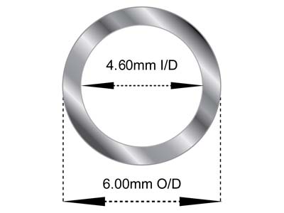 Tubo De Bisagra 6,00x4,60mm Oro Blanco 18k Pd 13. Mm, Pared De 0,7 Mm, 100% Oro Reciclado - Imagen Estandar - 2