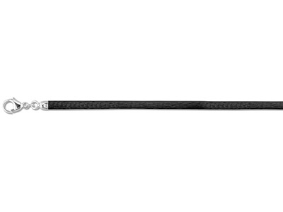 Collar De Seda Negra 2,8mm, Para Perlas De Imitacin, 42cm