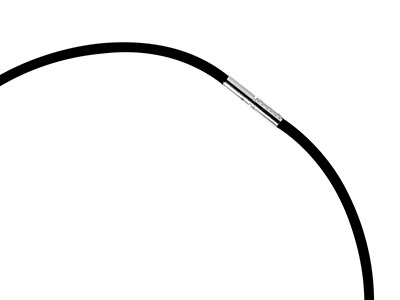 Collar De Caucho Negro 5,5 mm, Paraperlas De Fantasía, 45 cm - Imagen Estandar - 2