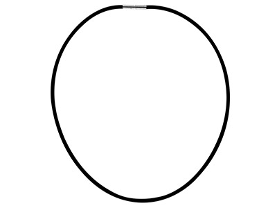 Collar De Caucho Negro 3mm, Para Cuentas De Bisutera, 43cm