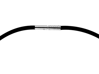 Collar De Caucho Negro 3 mm, Para Cuentas De Bisutería, 43 cm - Imagen Estandar - 3