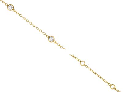 Collar De For\at Y Óxido De Circonio, 45 cm, Gold Filled - Imagen Estandar - 2
