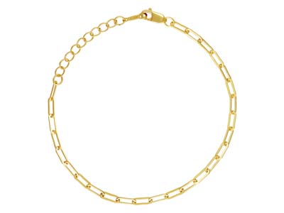 Brazalete De Cadena De Oro Laminado Con Clip De 6,516,5 Cm Con Extensor