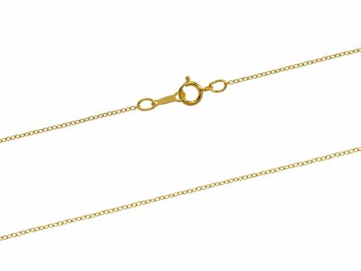 Cadena Forzada De 1,2 mm Chapada En Oro, 16