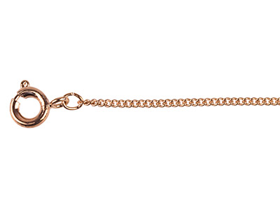 Cadena Barbada Chapada En Oro Rosa De 1,2 Mm, 1845 Cm