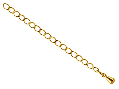 Alargador De Cadena Pequeño Chapadoen Oro De 2,75 MM Con Colgante - Imagen Estandar - 1
