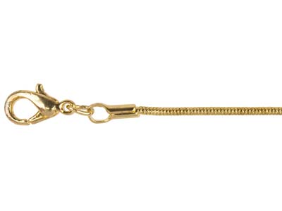 Cadena De Malla De Serpiente 1,1mm, 45cm, Dorado