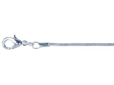 Cadena De Malla De Serpiente 1,1mm, 40cm, Plata