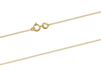 Cadena De Eslabones Gourmette Caballo, 0,80 mm, 45 cm, Oro Amarillo De18 K - Imagen Estandar - 2