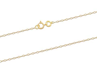 Cadena De Eslabones Forzada Brillante 1,30 mm, 40 cm, Oro Amarillo De 18 K - Imagen Estandar - 2