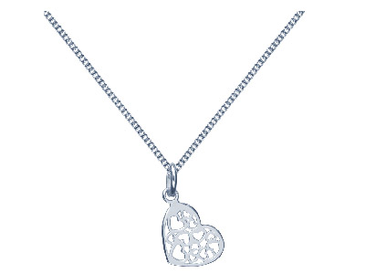 Colgante Corazón 14 mm, Filigrana De Múltiples Corazones, Plata 925 - Imagen Estandar - 2
