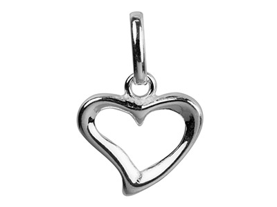 Colgante Corazn Calado Asimtrico 11,5mm, Plata 925