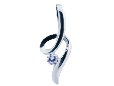 Colgante Tourbillon De 19,5mm Con Circonita De 3mm, Plata 925