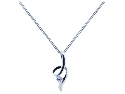 Colgante Tourbillon De 19,5 mm Con Circonita De 3 mm, Plata 925 - Imagen Estandar - 2