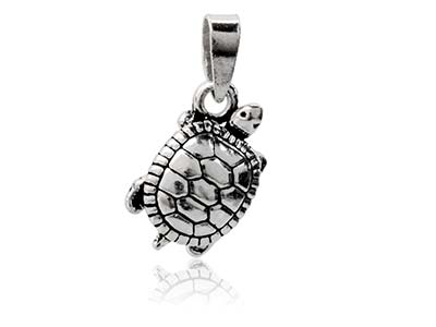 Colgante En Plata De Ley Con Diseño De Tortuga