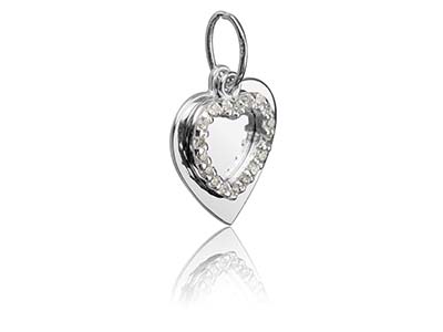 Colgante Doble Corazón, Plata 925 Con Circonitas - Imagen Estandar - 2