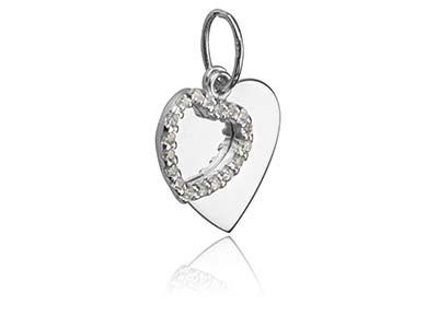 Colgante Doble Corazón, Plata 925 Con Circonitas - Imagen Estandar - 3