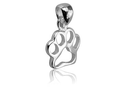 Colgante Con Huella De Pata, Plata 925 - Imagen Estandar - 2