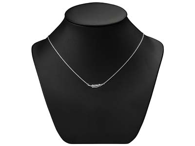 Collar Con Motivo De Plumas, 40/45 cm, Plata 925 - Imagen Estandar - 2