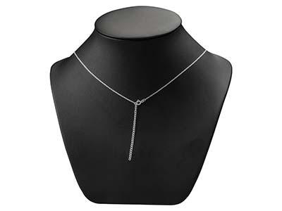 Collar Con Motivo De Plumas, 40/45 cm, Plata 925 - Imagen Estandar - 3