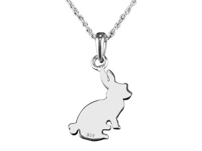 Collar En Plata De Ley Con Diseño De Conejo De 1845cm Con Extensin De 3cm