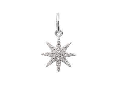 Colgante Estrella De 8 Puntas, Plata 925 Y Circonitas