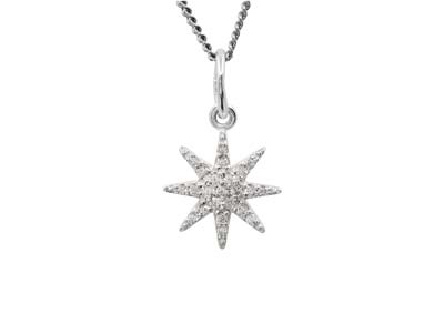 Colgante Estrella De 8 Puntas, Plata 925 Y Circonitas - Imagen Estandar - 2